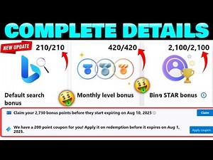Get Free 2,730 Microsoft Rewards Points 🤑 | Bing Star Bonus New Update 2025 | Search Bonus Points 🤑