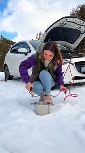 2.1M views · 4.6K reactions | Can You Start Your Car Battery With Snow? Find Out How! | Wood Mood | Facebook