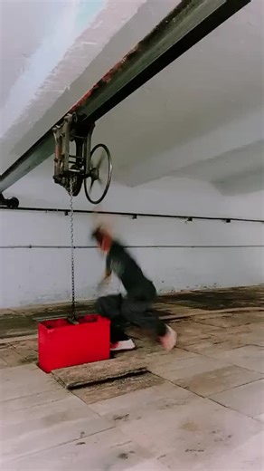 Industrial Toolbox Lifting Technique in Workshop
