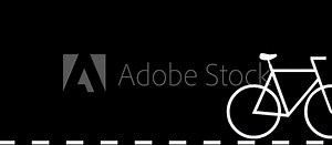 Simple Bicycle icon glyph style design, simple design logotype animation background