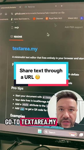 Cool GitHub repo I found! - share text (and lots of it!) through a simple URL. Give it a try! www.textarea.my Credit: github.com/antonmedev #github #python #javascript #ai