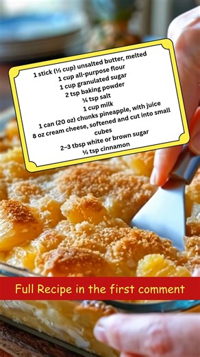 Pineapple Cream Cheese Cobbler #fblifestyle #easyrecipe #dessert | Old fashioned recipes