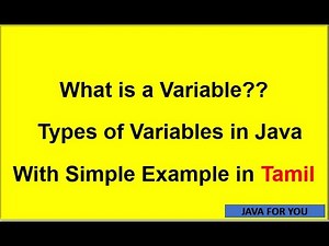 What is a Variable and Types of Variables in Java through Simple Example in Tamil|java for you