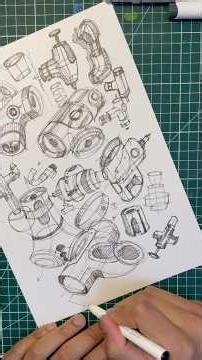 Industrial Design Sketch Practice #art #howtodesign #drawing
