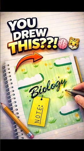 Notebook Cover Design Tutorial 🌿 | Easy Biology Journal Page Idea