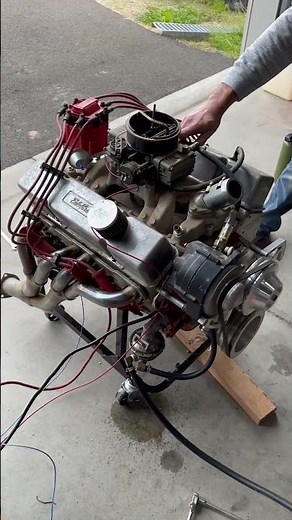 Chevy 327 Edlebrock heads, cam, and intake, Erson gear drive, Doug thorley headers, Holley carb