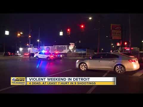 4 dead, at least 7 injured in 9 separate shootings in Detroit over the weekend