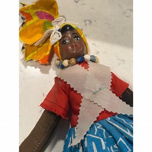 Vintage Folk Art Doll Fabric Cloth Handmade Traditional Dress Headdress Beads - Etsy