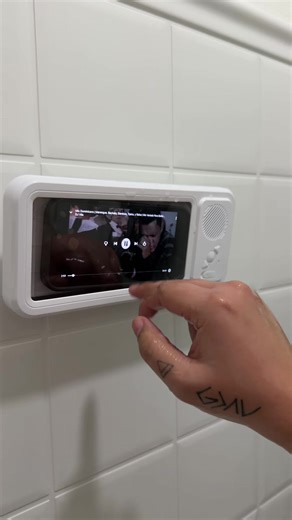 Can you tell she’s enjoying her new Waterproof shower speaker 🤣 #showerspeaker #puertoricanwife #bluetoothspeaker #waterproofspeaker