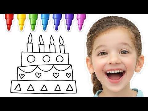 How to Draw a Cake | Easy Drawing and Coloring for Kids | Step by Step Tutorial | #drawingkids #art