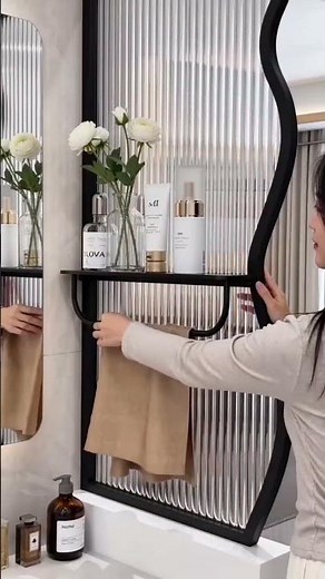 part 40.Modern Wave Glass Bathroom Partition 🚿✨ Stylish Space Saving Divider #Shorts