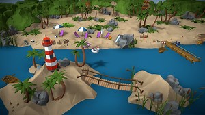 Low Poly Beach - 3D model by purepoly