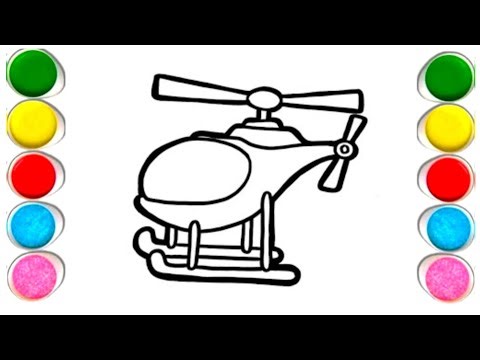 How to draw a helicopter | Easy step by step helicopter drawing and colouring for kids |easy drawing