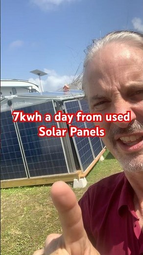 7 kWh of energy a day from used solar panels mounted on a shed taking up no space ￼ #cleanpower