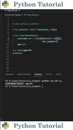 Setting Default Values in Pydantic | Python Tutorial