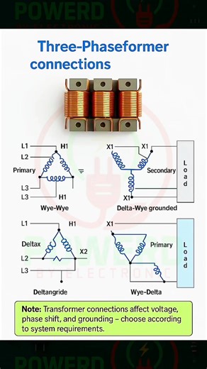 Three Phase Transformer Connections #tv #electrical #electricalwork #powerdbyelectric #diagram #electrical #electricalwork | Powerd By Electronic