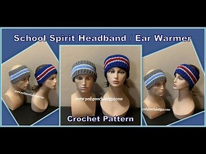 Learn To Crochet The School Spirit Headband Ear Warmer - #crochet #backtochool #crochetvideo