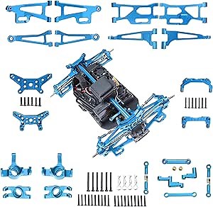 for MJX Hyper Go H14BM Upgrade Parts 14210 14209 Jetwood 1/14 RC Car Metal Upgrade Parts, for Hype Go 1/14 Upgrade Parts Aluminum Full Parts 22PCS Blue