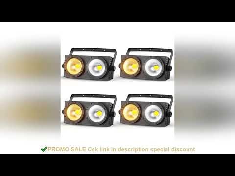 U'King 4PCS 200W COB Par Light 2x100W Blinder Lighting 2 Eyes LED 2IN1 COB Cool Warm White Lighting