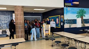 CONGRATULATIONS to the NMBMS Chiefs Girls B-Team Basketball Team and Coaches on becoming HCS Middle School Champions with an undefeated 16-0 Season 💙🏀💛 🏆 They were surprised with a breakfast this morning for all their hard work and accomplishments during the 2025-26 Season 💙🏀💛🏆 | North Myrtle Beach Middle School Official Site