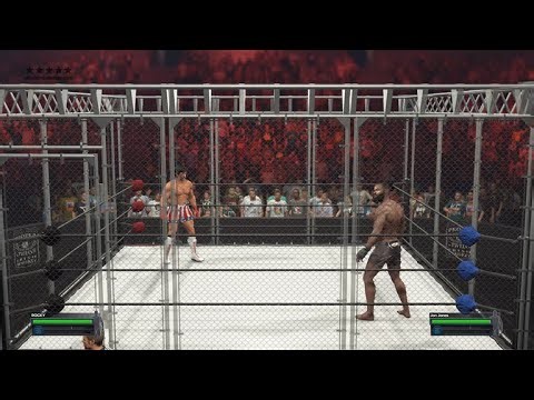 WWE 2K23 Rocky Vs Jon Jones Steel Cage Dream Match