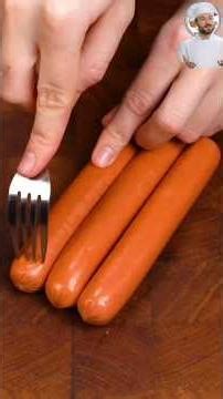 Prick Frankfurters with a fork Amazing Recipe #recipes #usa #fyp