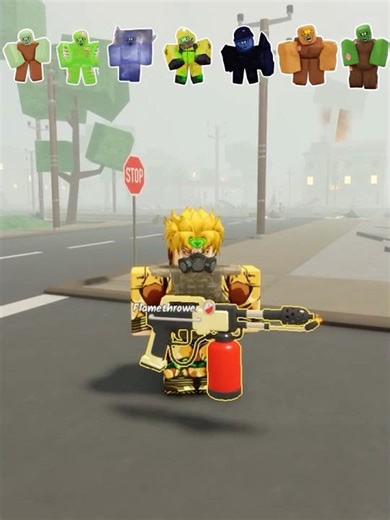 Flame Thrower🔥 VS All Zombie🧟 #roblox #robloxshorts #survivetheapocalypse