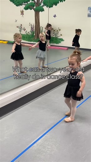Kim Black on Instagram: "“What can a two-year-old really do in dance class?” This is one of the biggest misconceptions we hear from parents. And the answer might surprise you. In a quality, age-appropriate dance class, a two-year-old can follow multi-step instructions...often four steps in a row...like in this video. Watch closely and you’ll see them: • Step on a pattern of floor dots in order • Move to stepping stones while practicing passé... bringing their toe to their knee (or simply learnin
