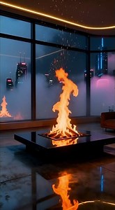 🔥✨“Ultra Realistic Futuristic Fireplace | Cozy Cyberpunk Ambience for Relaxation & Focus (4K)”