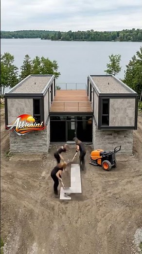Amazing Lake House Construction Transformation | Modern Cabin Build by the Water