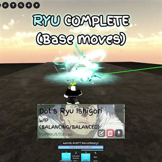 RYU BASE MOVESET COMPLETE (progress #6) #jjs #roblox #shorts #jjk