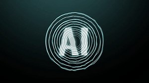Radiant circular waveform AI animation with soft top blue spot haze, evoking the sensation of gentle ripples in a calm ocean, seamlessly looping in a mesmerizing visual