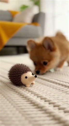 Cute dog scared of toy 🥺