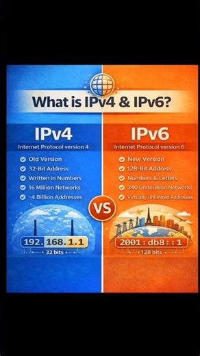 IPV4 VS IPV6 Difference | NetDoc #computer #networking #tech #ccna