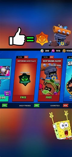 WHAATT!!😱 Free Chaos Drop & New Skin💥 #brawlstars #keepbrawlalive #icecream #babyshorts