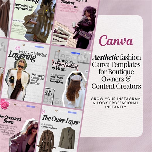 Canva Templates for Fashion Brands and content creators,  Instagram Post & Carousel Templates