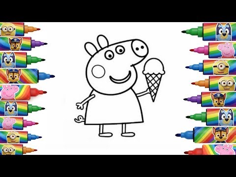 Peppa Pig drawing for kids 🎨🐷 cartoon drawing and coloring