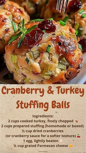 Cranberry & Turkey Stuffing Balls | Cakecrafted Recipes