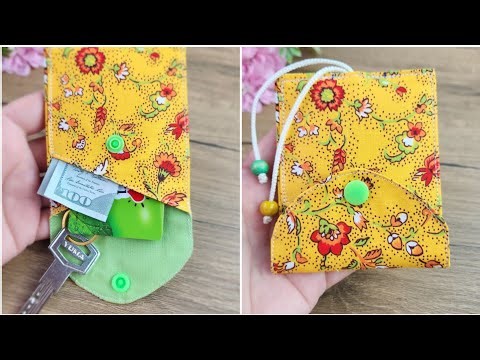 Mini keychain & wallet sewing | Free pattern in comments