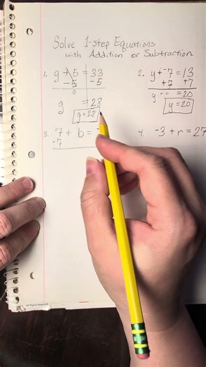 Solve one-step equation. 7 + b = -11 #algebratutor #onestepequation #math
