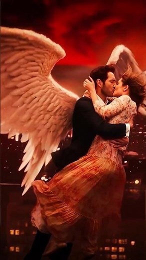 Lucifer and Chloe Angel Wing Romance #lucifer #shorts #tomellis