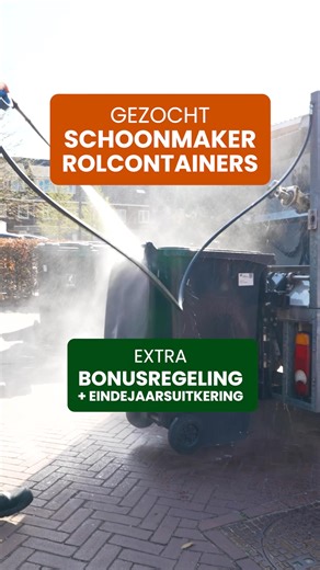 Buiten aan de slag met vrijheid🌤️ Geen kantoorbaan, maar lekker actief werk in de buitenlucht! Je begint de dag om 10:00 uur met een kop koffie en een korte dagstart. Daarna ga je met een collega op pad in een moderne reinigingswagen. De containers worden deels machinaal gereinigd, de rest doe jij met de hogedrukspuit. 👉 Veel vrijheid 👉 Lekker fysiek bezig 👉 Werken in de frisse buitenlucht Klinkt dit als iets voor jou? Klik op de knop en meld je aan – we kunnen niet wachten je te ontmoeten! 