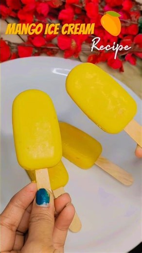 🥭 Mango Ice cream at home 💛✨ | Summer special mango ice cream #shorts #shortsfeed #icecream #summer