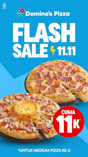10K views | Cuma 11k untuk Pizza ke-2  Hanya Rp 11.000 untuk Medium Pizza ke-2 setiap pembelian Medium Viral pizza tertentu  Ini bukan pizza biasa, ini WOWZZAAA! Pesan sekarang  | Domino's Pizza | Facebook