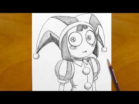 Draw Pomni from Amazing Digital Circus - Full Pencil Sketch Guide