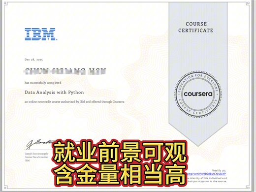 一分钟教你拿下全球科技巨头IBM python数据分析证书，不会可以找小师妹帮拿