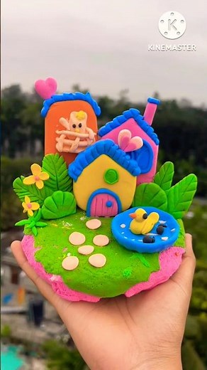 DIY idea 💡How to make easily garden with Super clay #music #craft #trending #craft #funny