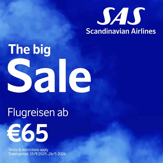 Jetzt beginnt der große SAS Sale - mit tollen Angeboten nach Skandinavien und in den Rest der Welt. | SAS - Scandinavian Airlines