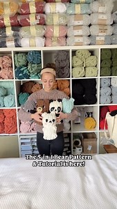 Which bear are you most excited to make!? 🐼🐻🐨🐻‍❄️ the 5-in-1 bear pattern is finally here!! Head over to my website or Etsy to 🛒!! #chunkyyarn #howto #chunkyknit #diy #tutorial #bears #handknit | Sab's Stuffies