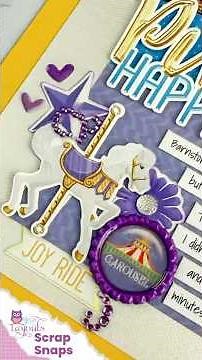 Color-blocked carousel magic with hybrid Disney scrapbooking techniques - Life in Layouts